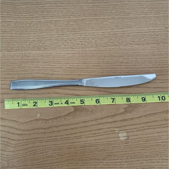 Vtg Oneida Satin Bristol Everdale Pattern Dinner Knife Set 2 Stainless Flatware - Picture 4 of 4